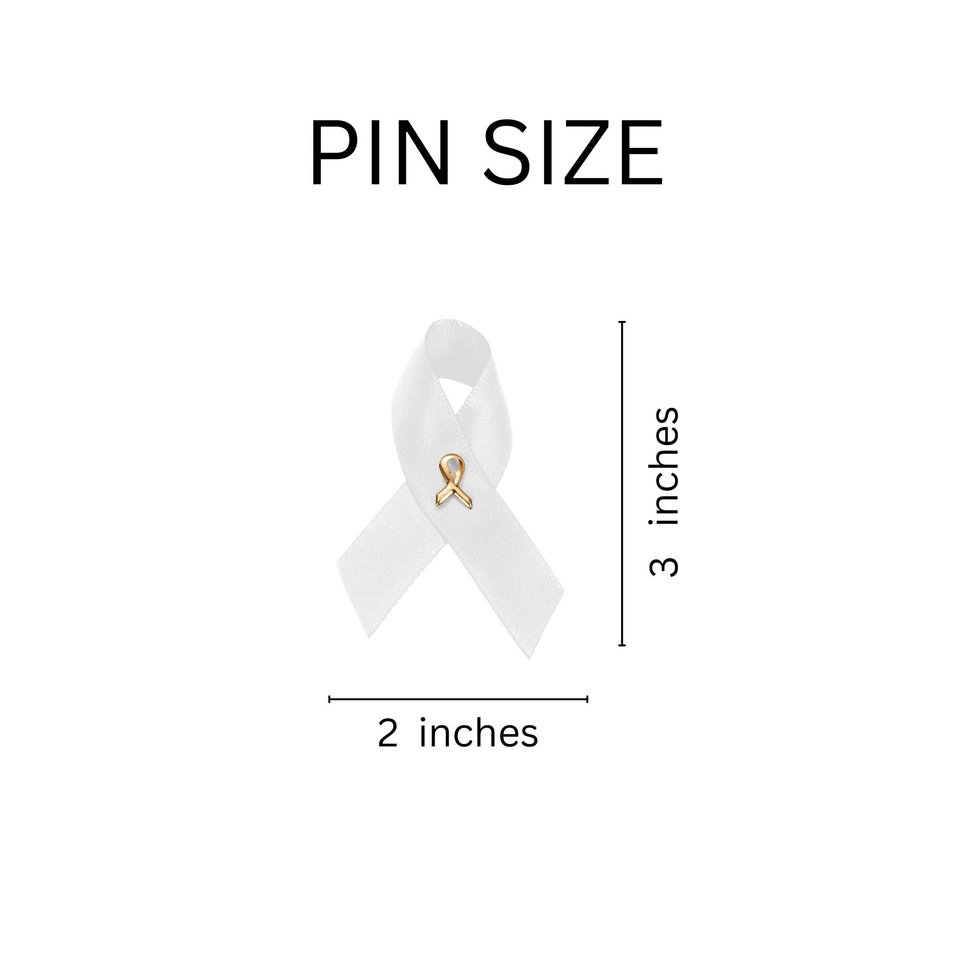 10 Pack Satin White Ribbon Pins The Awareness Company