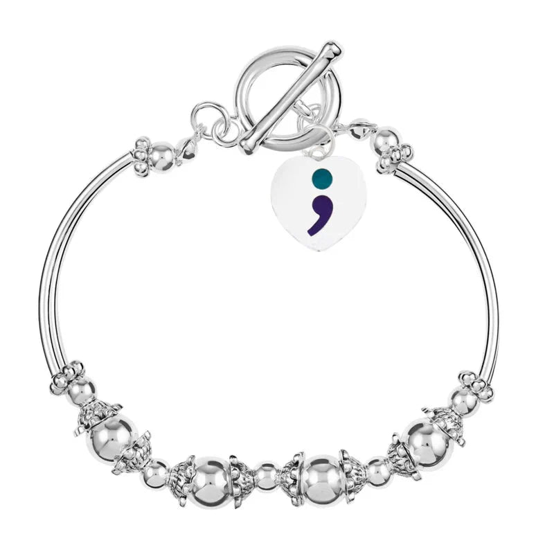 Semi Colon Suicide Awareness Partial Beaded Bracelets The Awareness Company