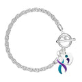 Semi Colon Suicide Teal & Purple Ribbon Rope Style Bracelets The Awareness Company