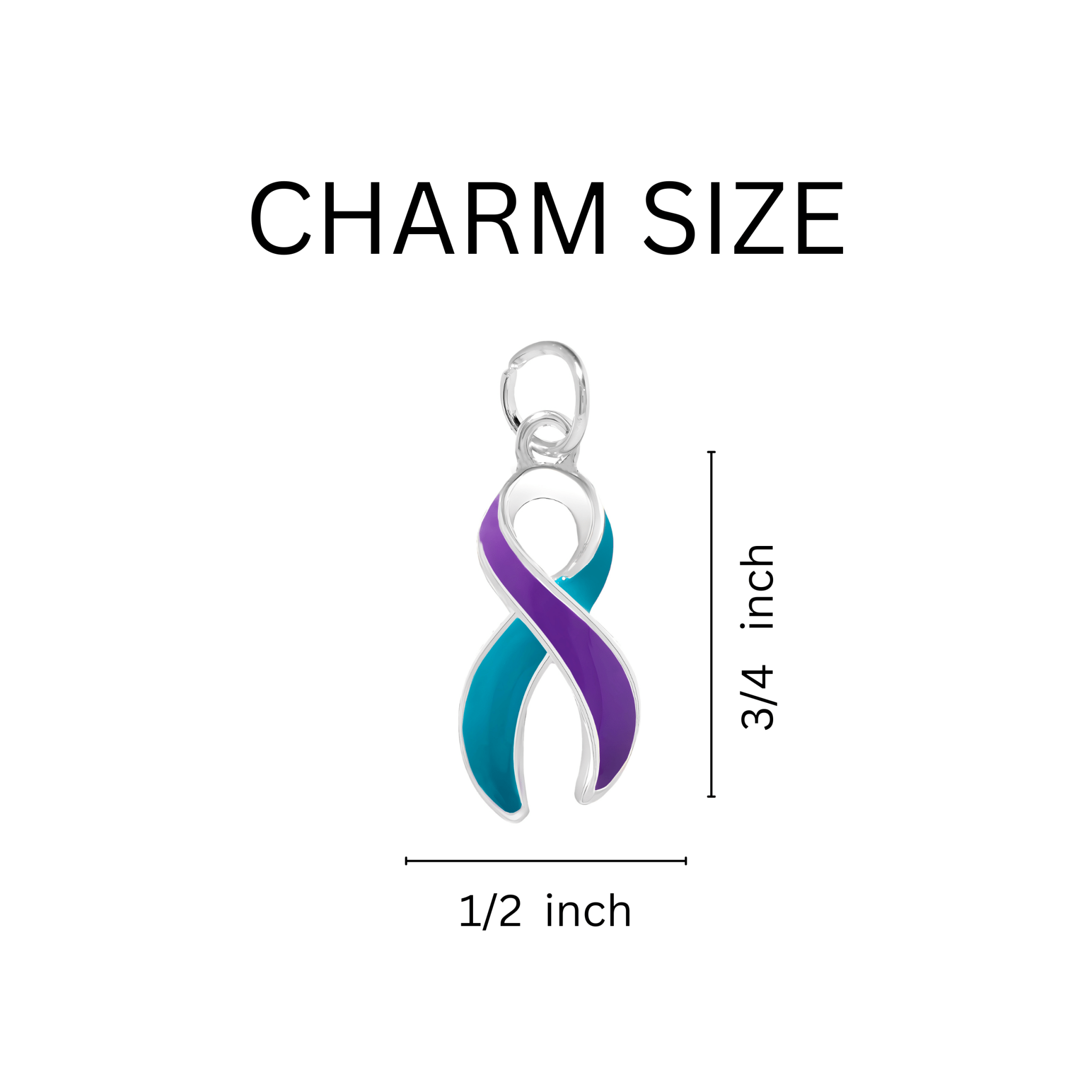 Teal & Purple Ribbon Suicide Awareness Charm Bracelets The Awareness Company