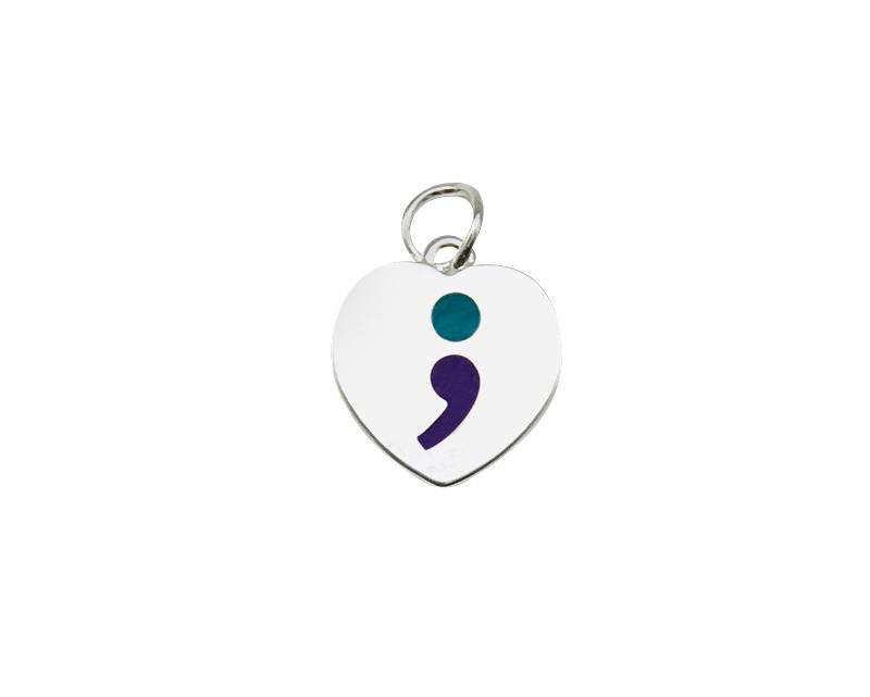 Semicolon Suicide Awareness Heart Charms The Awareness Company