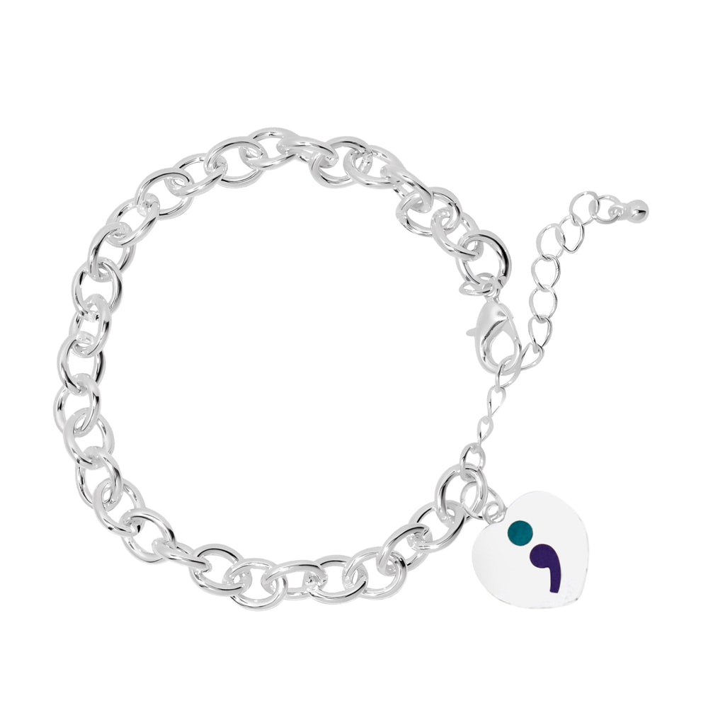 Semicolon Suicide Prevention Awareness Chunky Charm Bracelets The Awareness Company