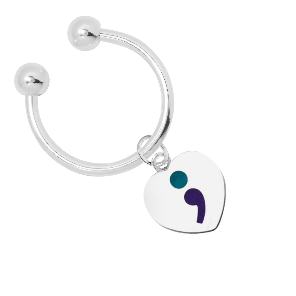 Semicolon Suicide Prevention Awareness Heart Key Chains The Awareness Company