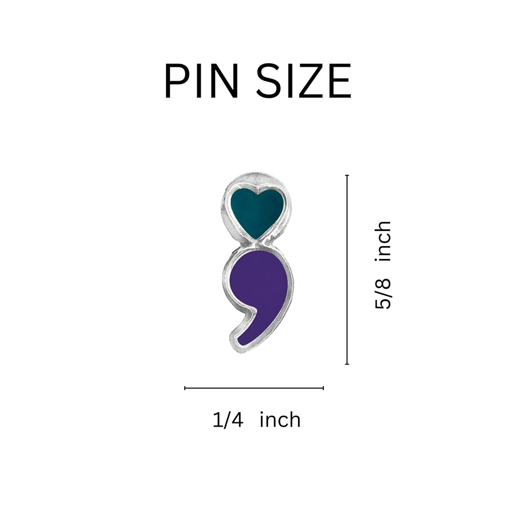 10 Pack of Semicolon Suicide Prevention & Awareness Lapel Pins The Awareness Company