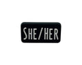 She Her Black Rectangle Pronoun Silicone Pins The Awareness Company
