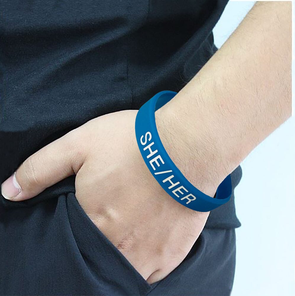 She Her Pronoun Silicone Bracelets The Awareness Company