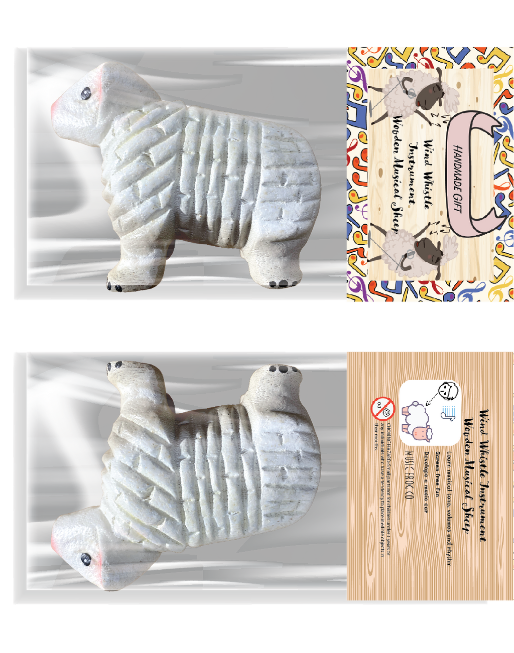 White Musical Whistle Sheep Instrument Music Frog Co