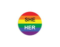 She/Her Pronoun Rainbow Flag Button Pins The Awareness Company