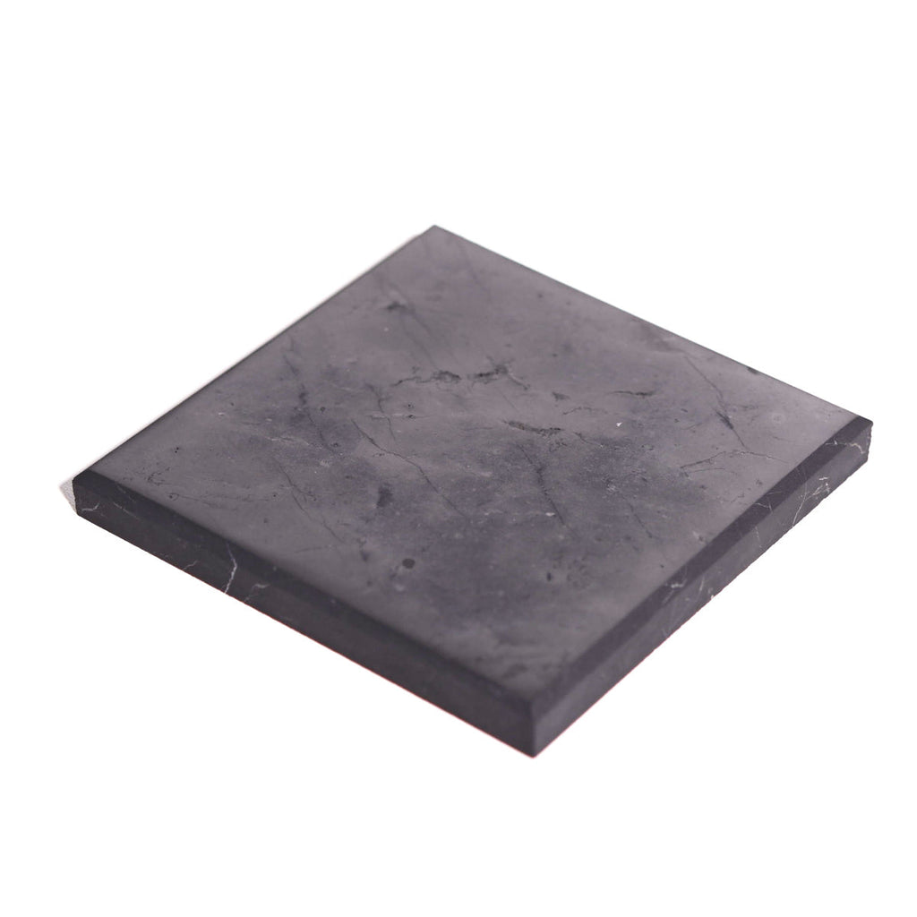 Shungite Square Plate 4 Inch CRYSTALS.COM
