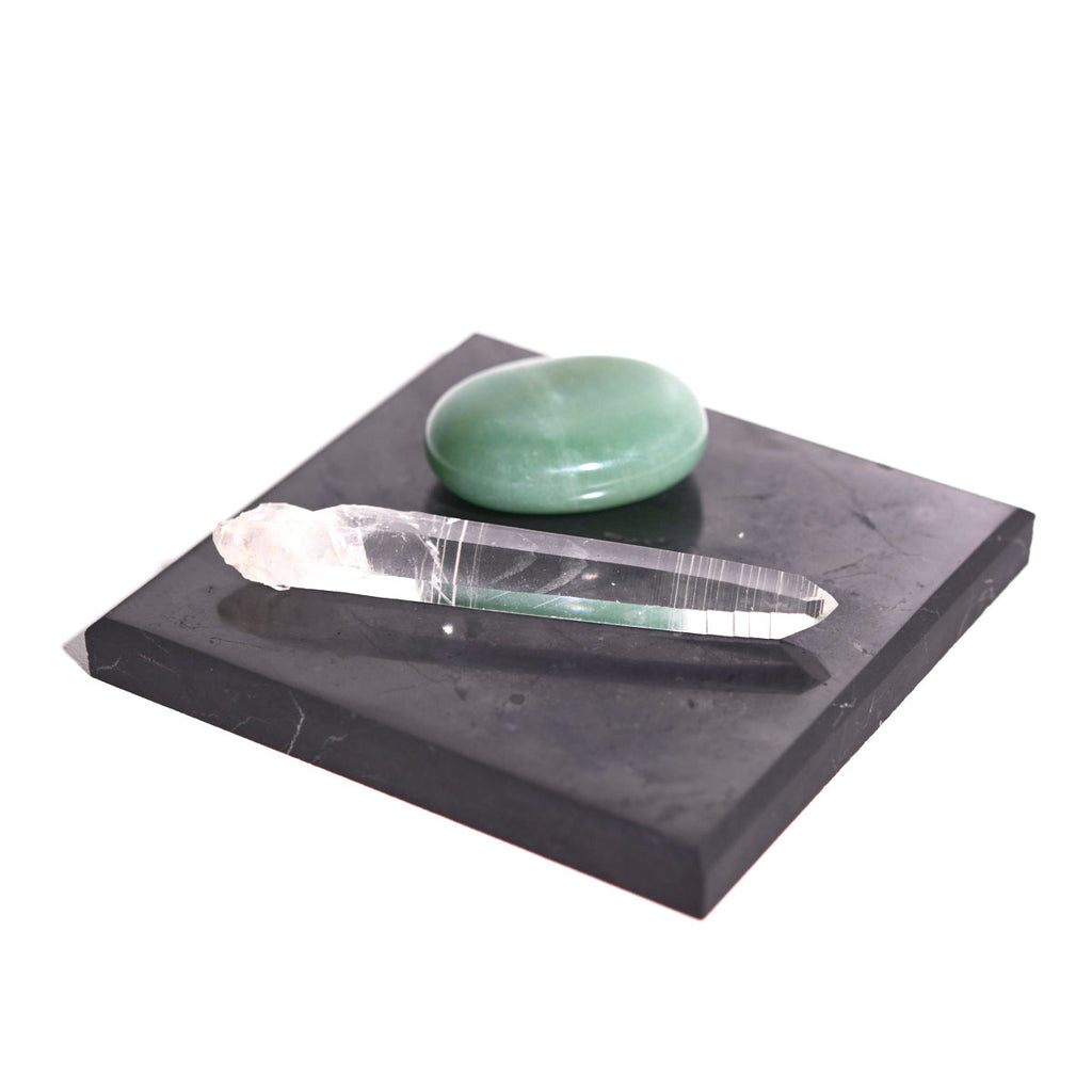 Shungite Square Plate 4 Inch CRYSTALS.COM