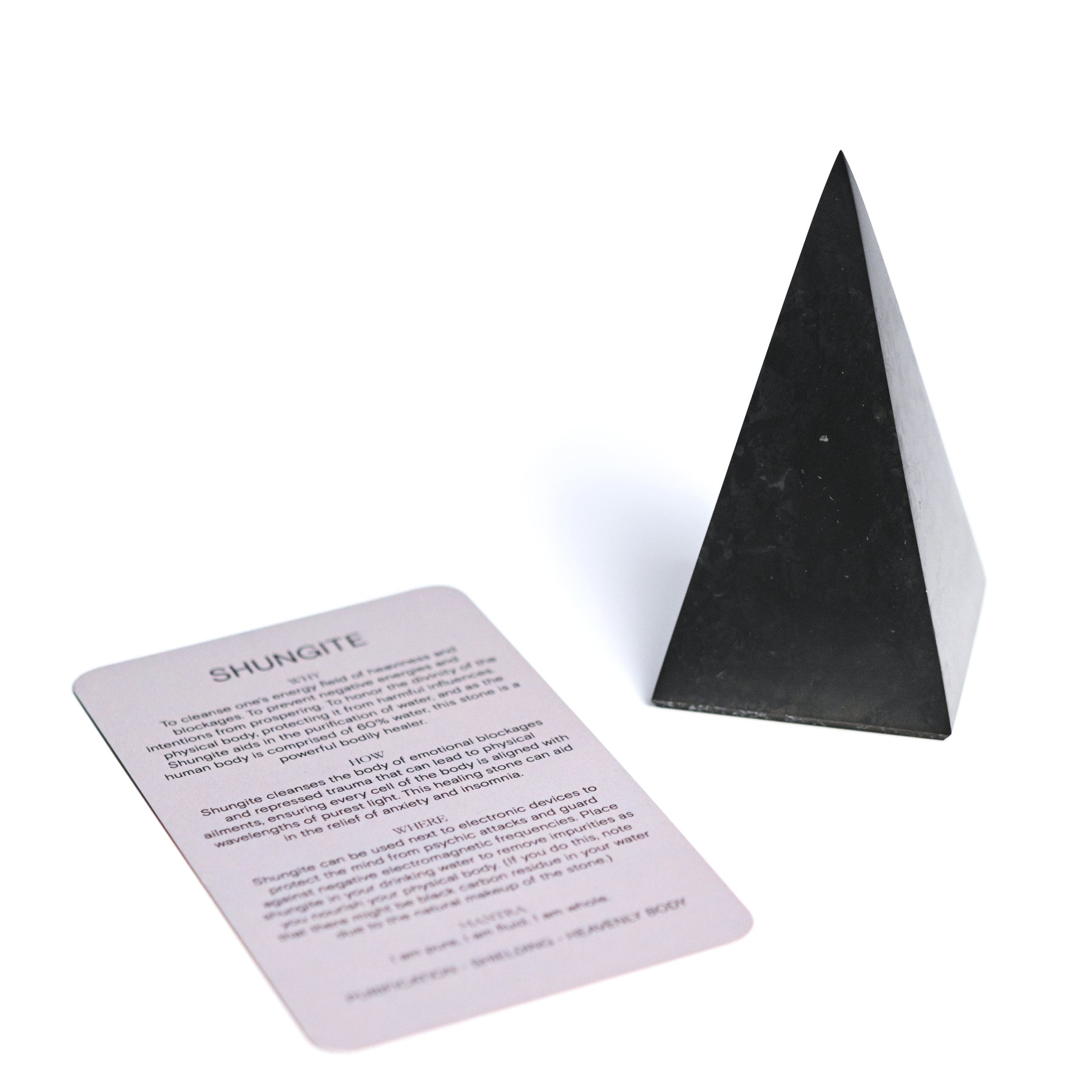 Shungite Pyramid Tall CRYSTALS.COM