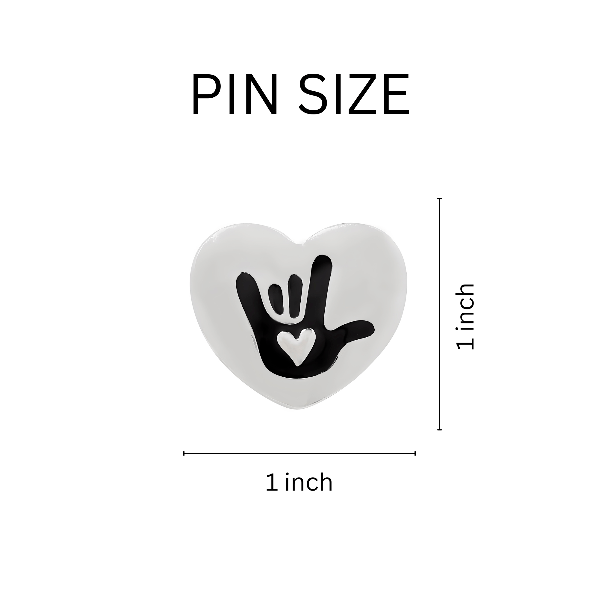 Sign Language Symbol for I Love You Deaf Sign Heart Pins The Awareness Company