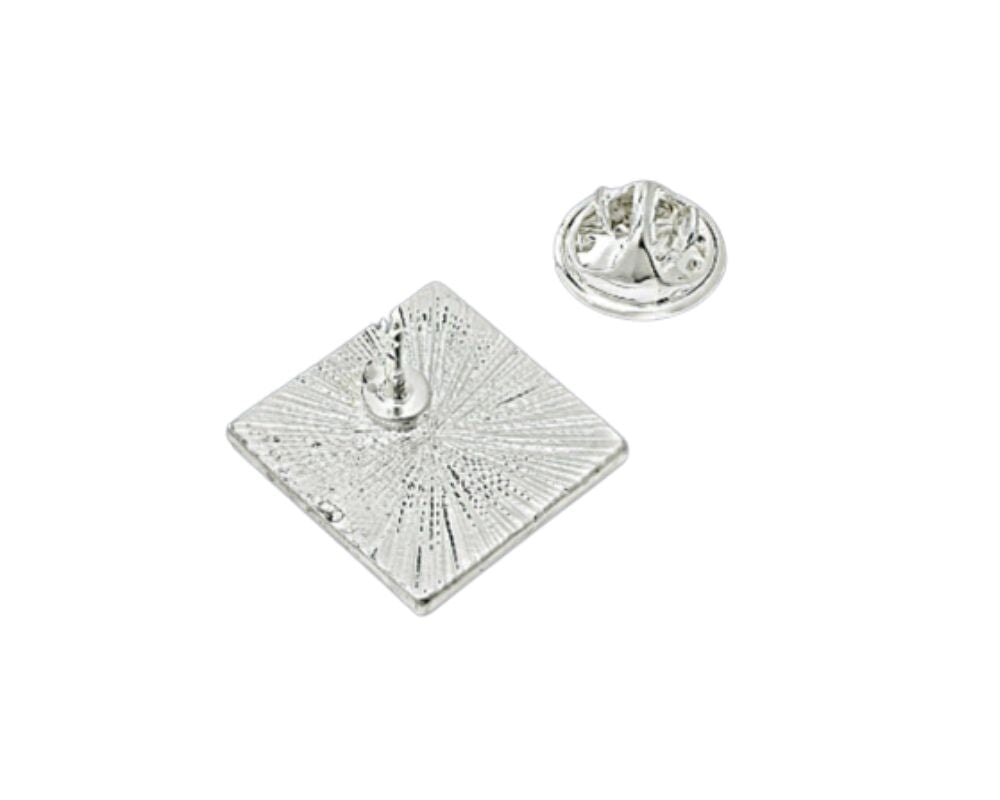 10 Pack Silver Square My Pronouns Are He Him Pins The Awareness Company