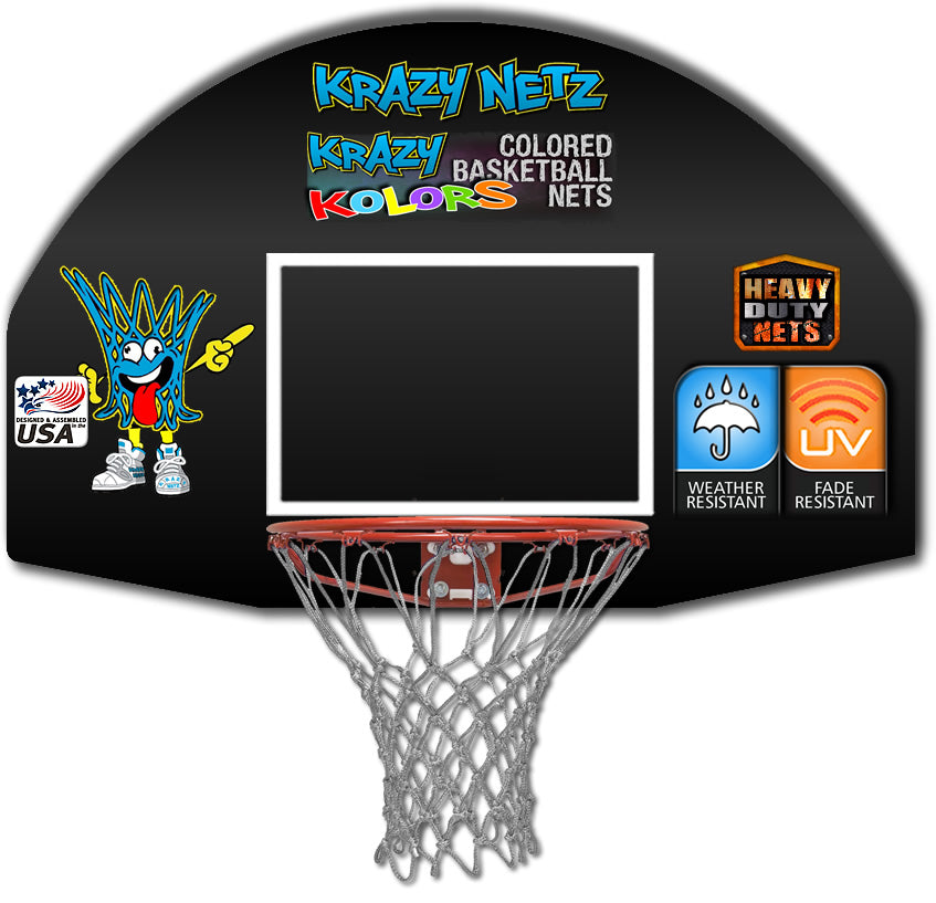 Krazy Netz Heavy Duty Silver Gray Basketball Rim Net Krazy Netz & Patchez