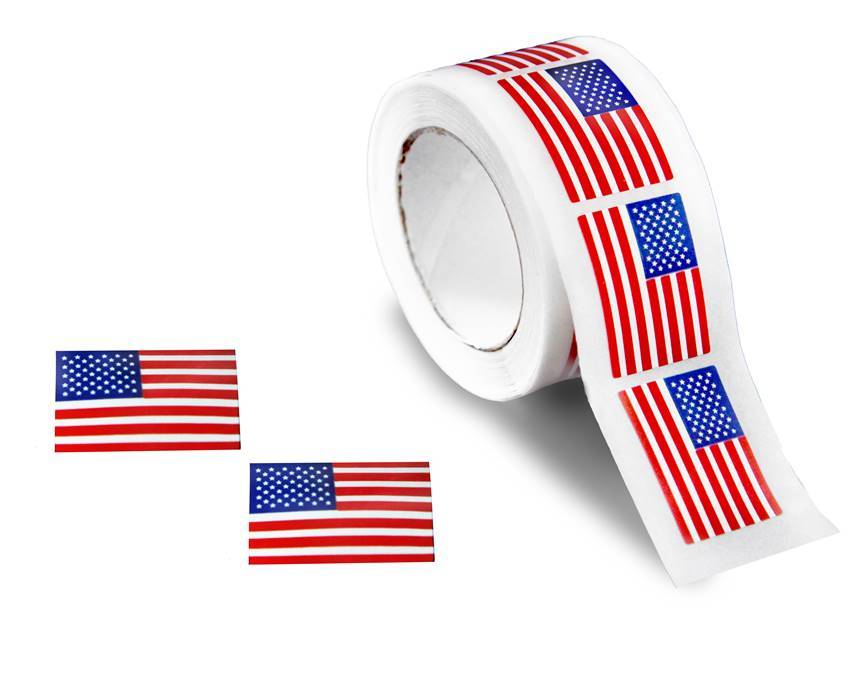 Small American Flag Stickers (250 per Roll) The Awareness Company
