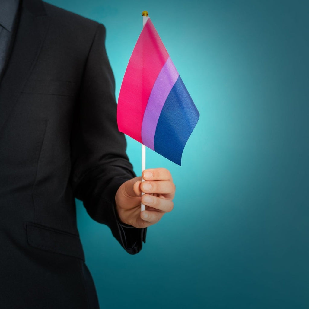 10 Pack Small Bisexual Flags on a Stick The Awareness Company
