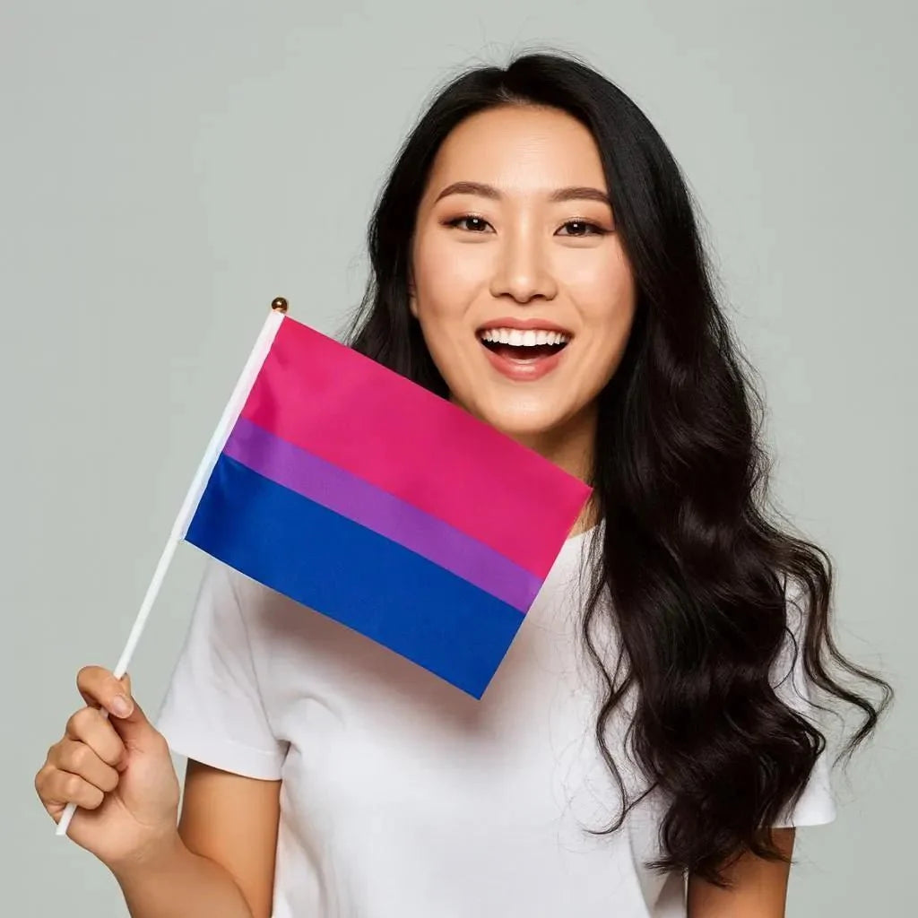 Small Bisexual Flags on a Stick The Awareness Company