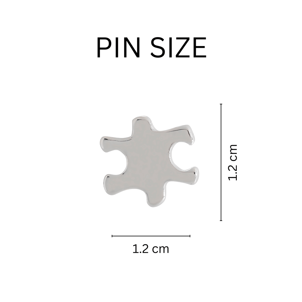 10 Pack Small Silver Autism Awareness Puzzle Lapel Pins The Awareness Company