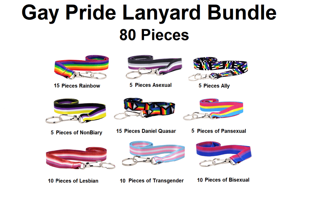 Small Gay Pride Lanyard Bundle (80 Pieces) The Awareness Company