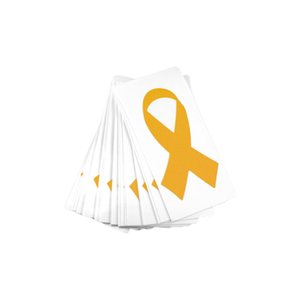 25 Pack Gold Ribbon Childhood Cancer Awareness Decals The Awareness Company