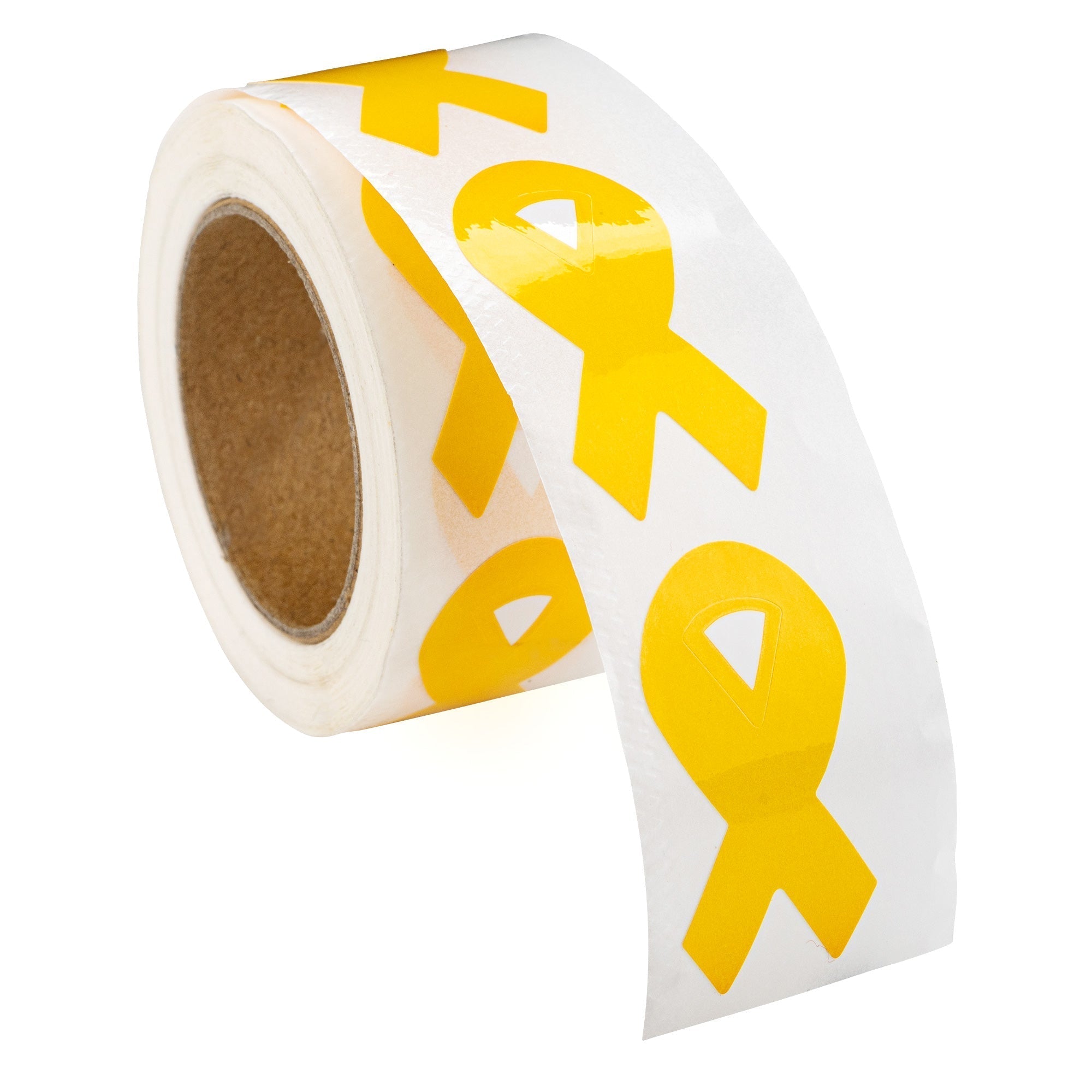 Small Gold Ribbon Stickers (250 per Roll) The Awareness Company