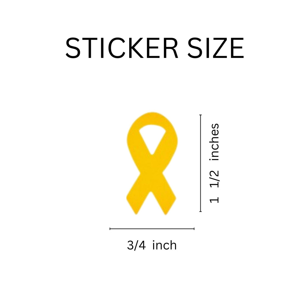 Small Gold Ribbon Stickers (250 per Roll) The Awareness Company
