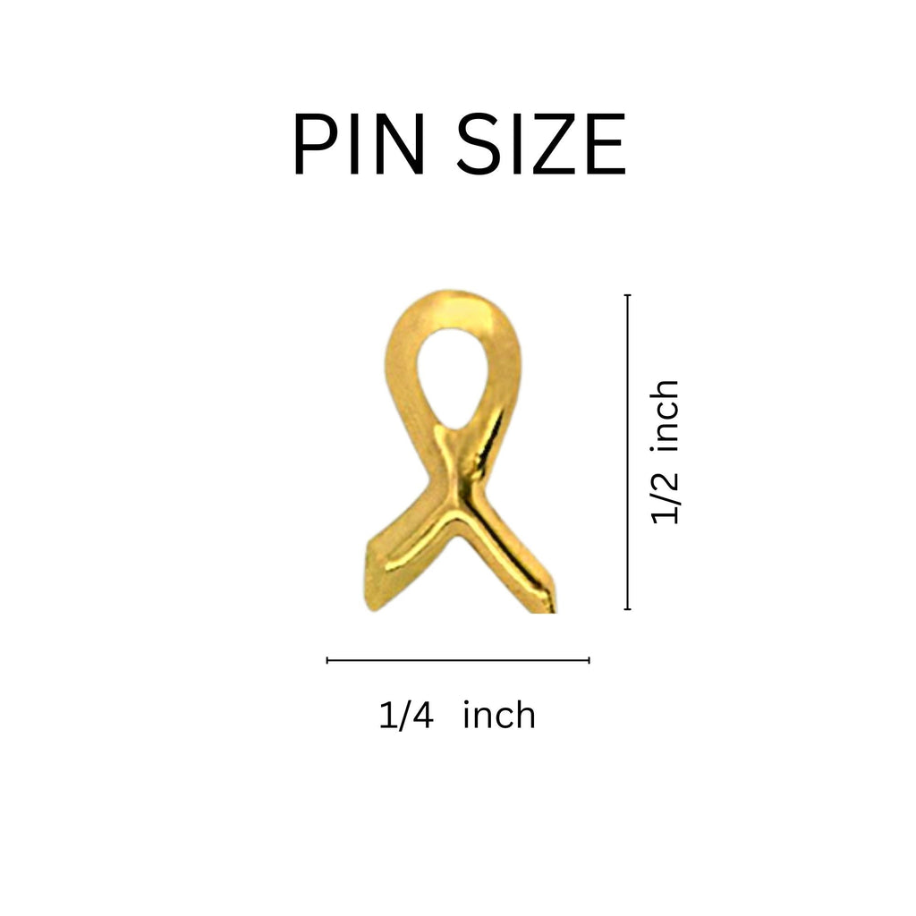 Small Gold Ribbon Tac Pins The Awareness Company