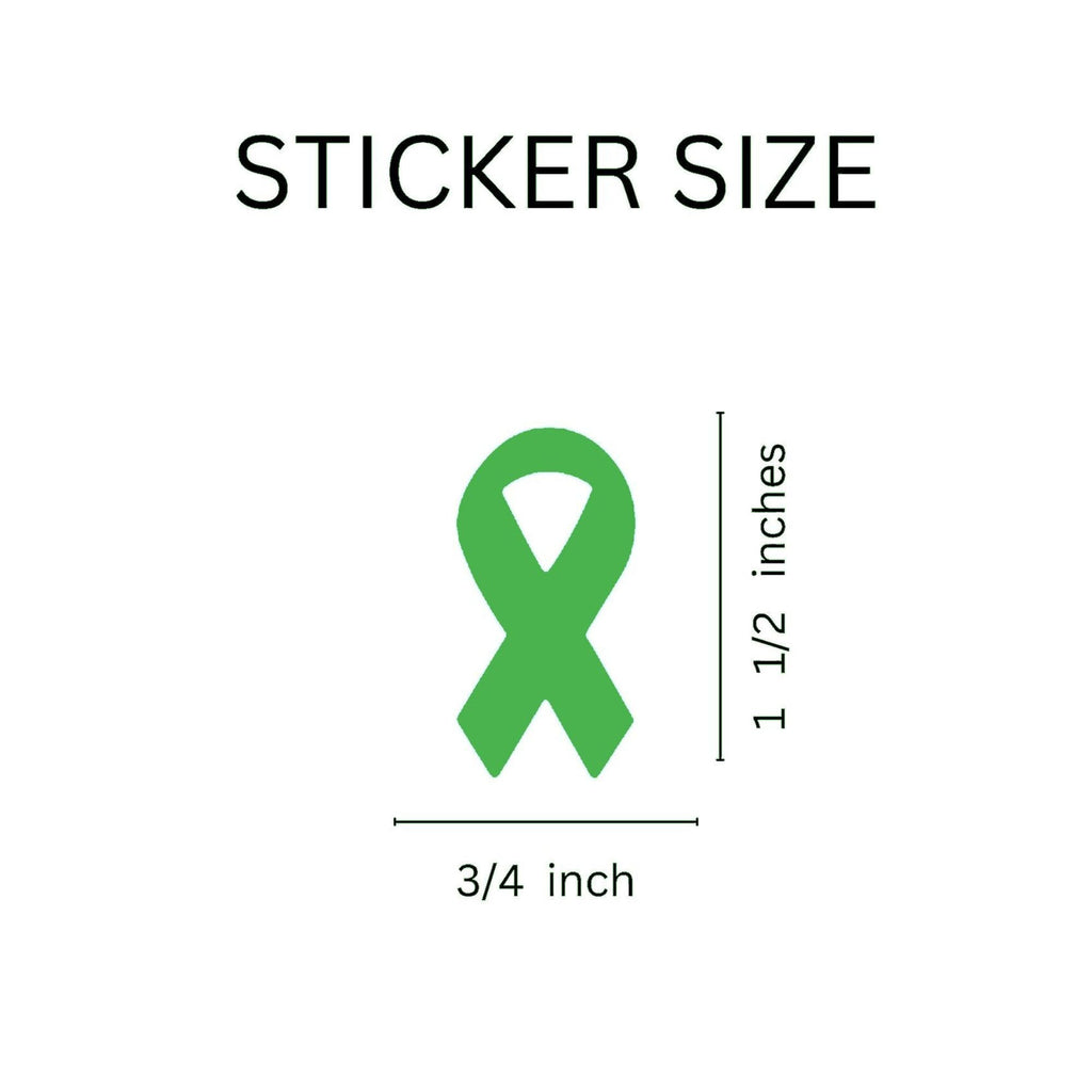 Small Green Ribbon Stickers (250 per Roll) The Awareness Company