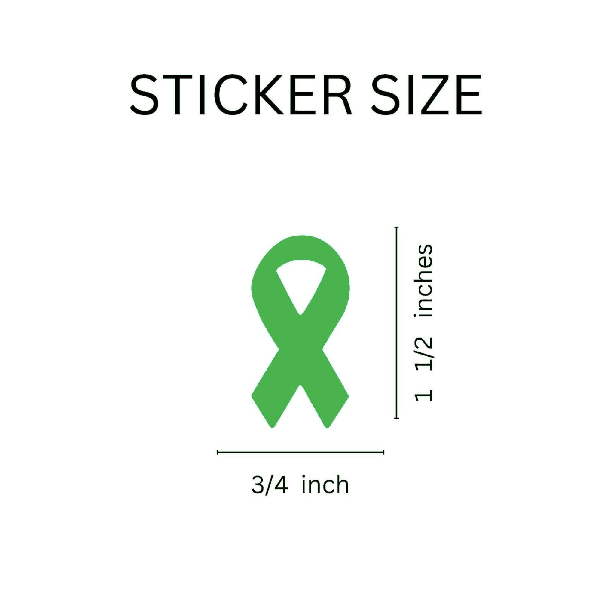 Small Green Ribbon Stickers (250 per Roll) The Awareness Company