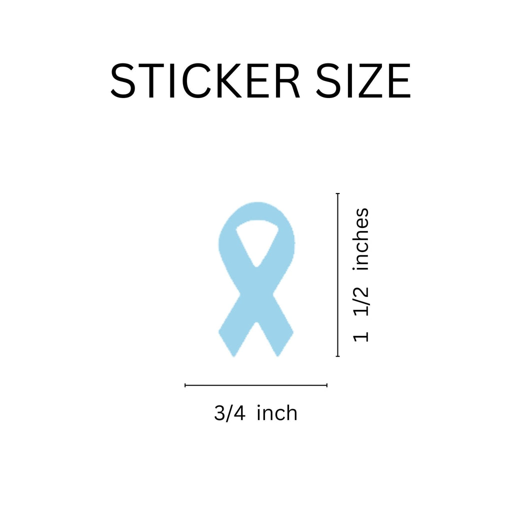 Small Light Blue Ribbon Stickers (250 per Roll) The Awareness Company