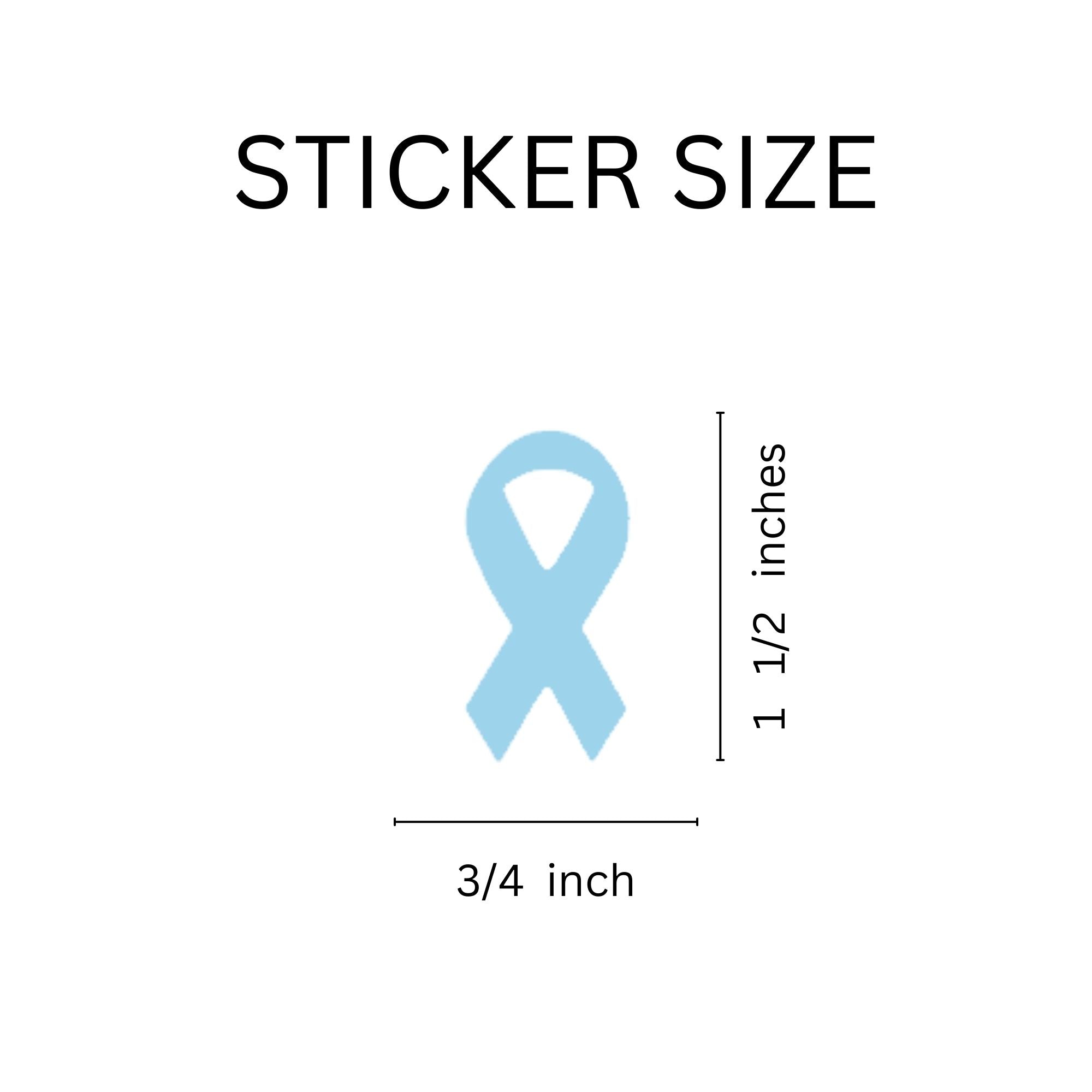 Small Light Blue Ribbon Stickers (250 per Roll) The Awareness Company