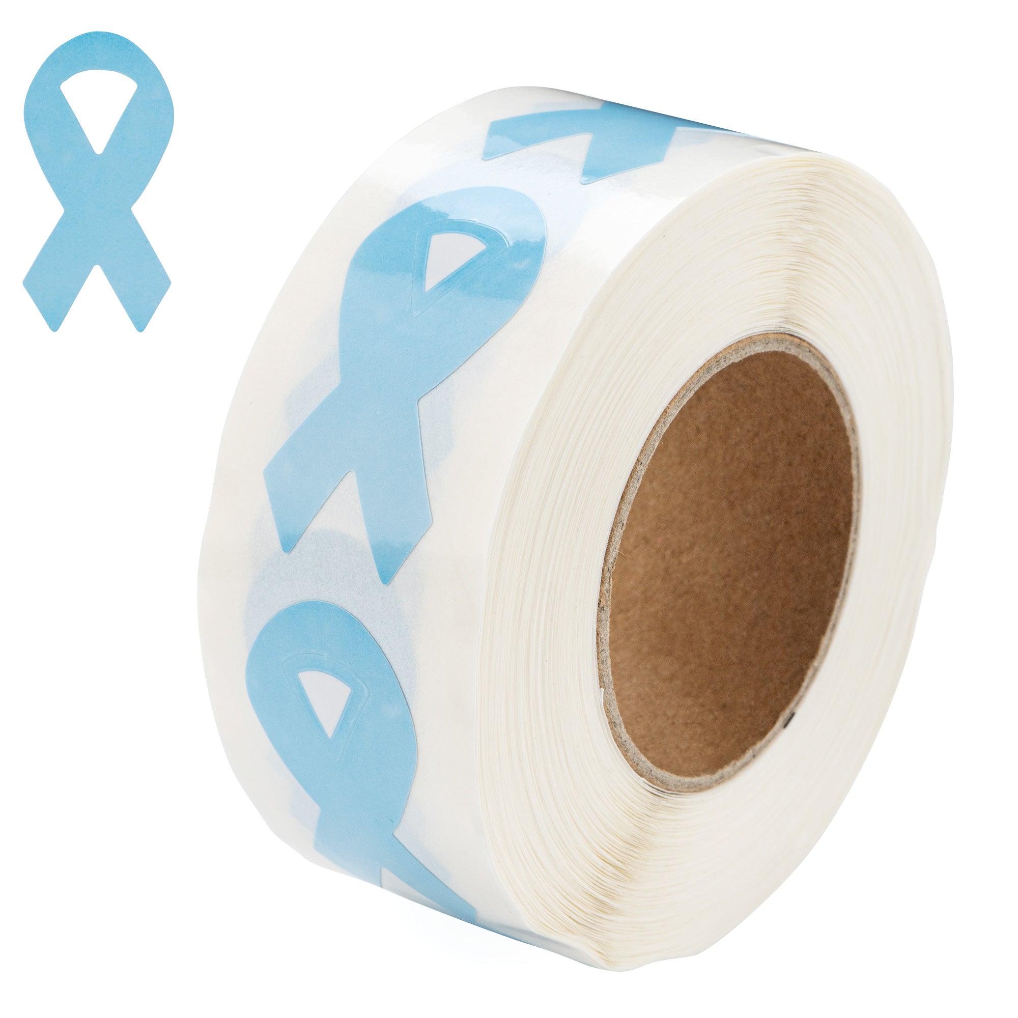 Small Light Blue Ribbon Stickers (250 per Roll) The Awareness Company