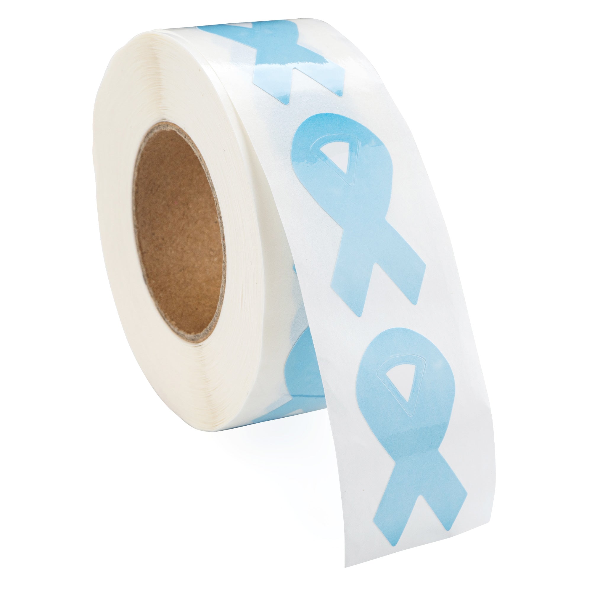 Small Light Blue Ribbon Stickers (250 per Roll) The Awareness Company