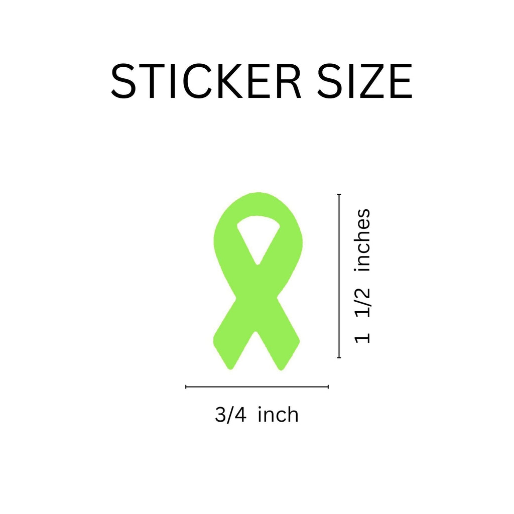 Small Lime Green Ribbon Stickers (250 per Roll) The Awareness Company