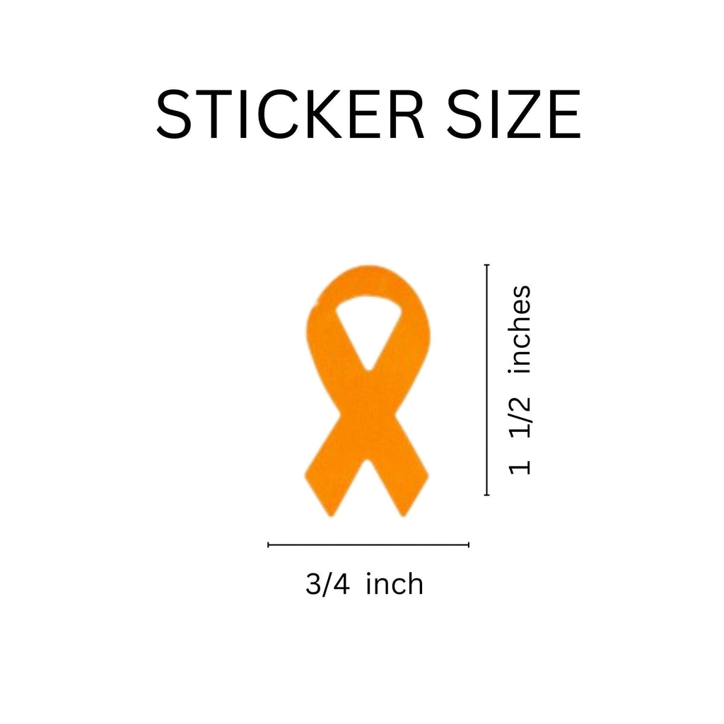 Small Orange Ribbon Stickers (250 per Roll) The Awareness Company