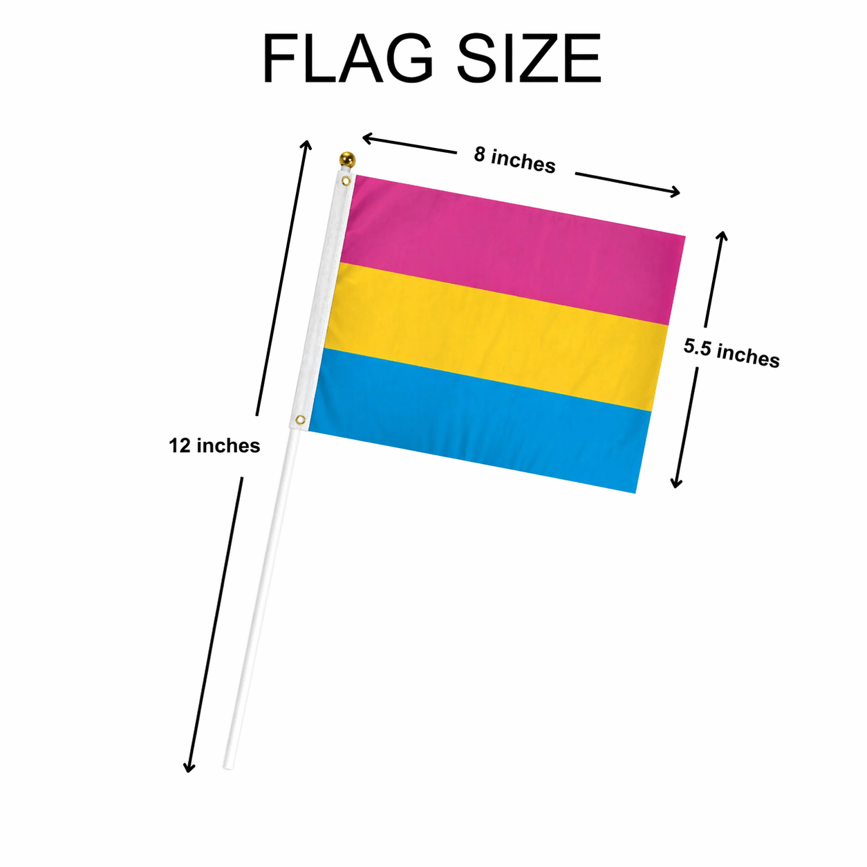 Small Pansexual Flags on a Stick The Awareness Company