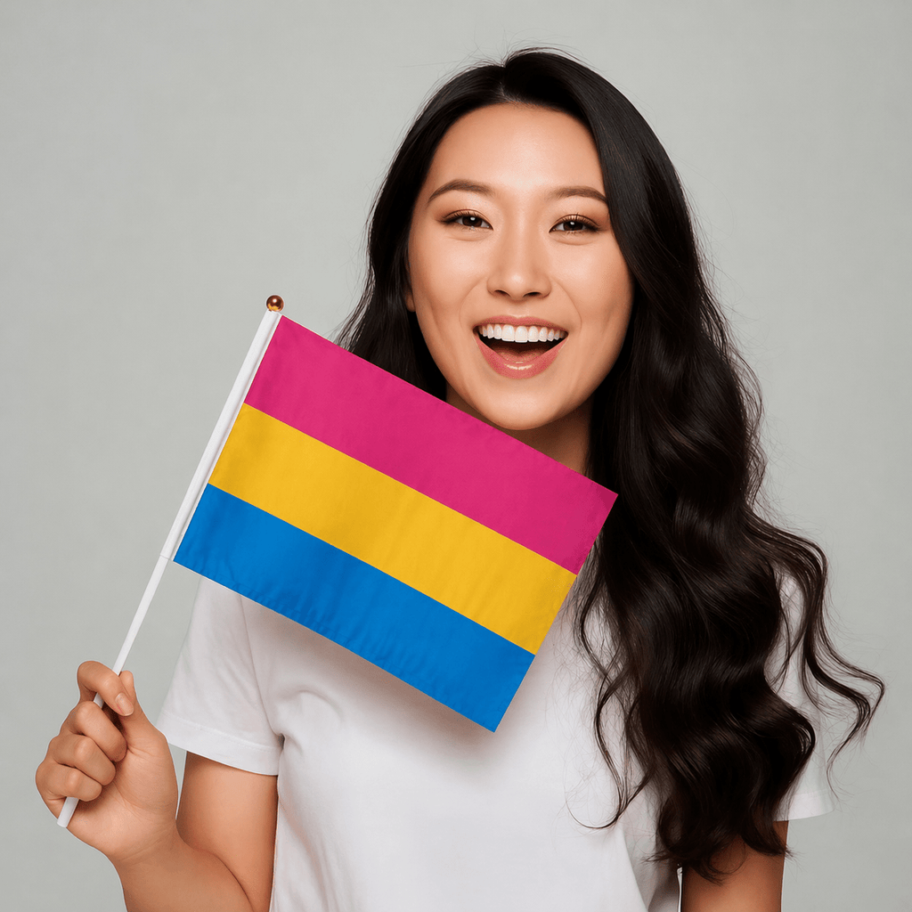 Small Pansexual Flags on a Stick The Awareness Company