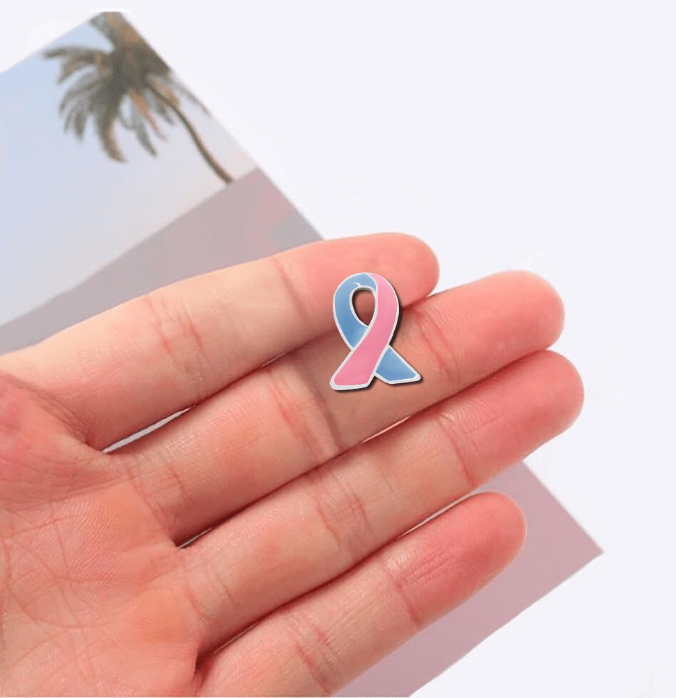 10 Pack Small Pink & Blue Ribbon Lapel Pins The Awareness Company