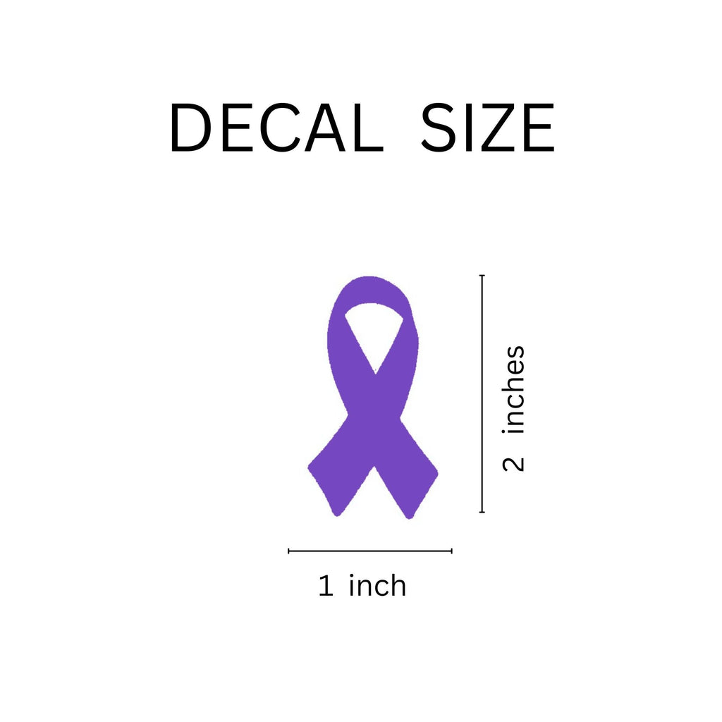 25 Pack Small Purple Ribbon Awareness Decals The Awareness Company