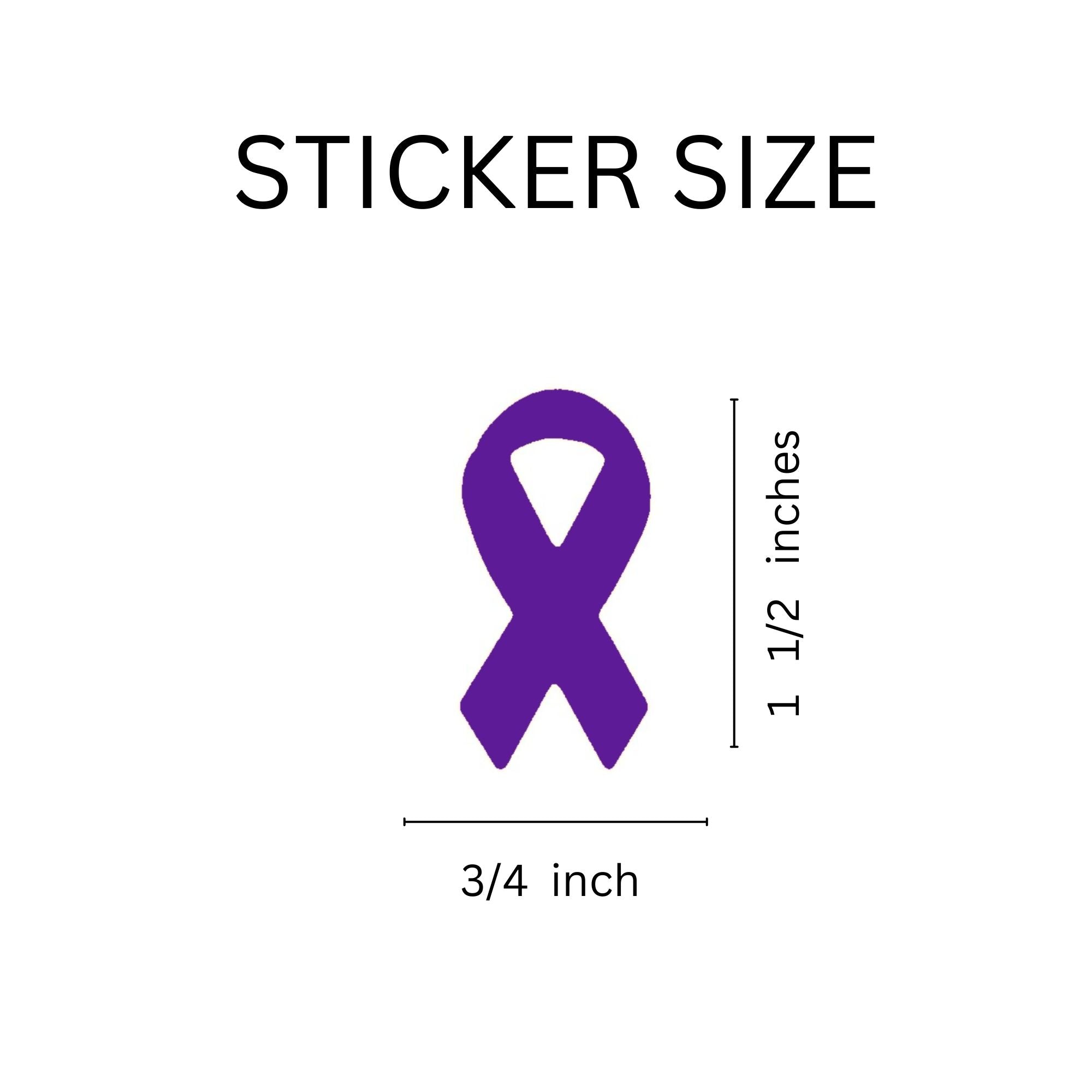 Small Purple Ribbon Stickers (250 per Roll) The Awareness Company