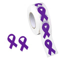 Small Purple Ribbon Stickers (250 per Roll) The Awareness Company