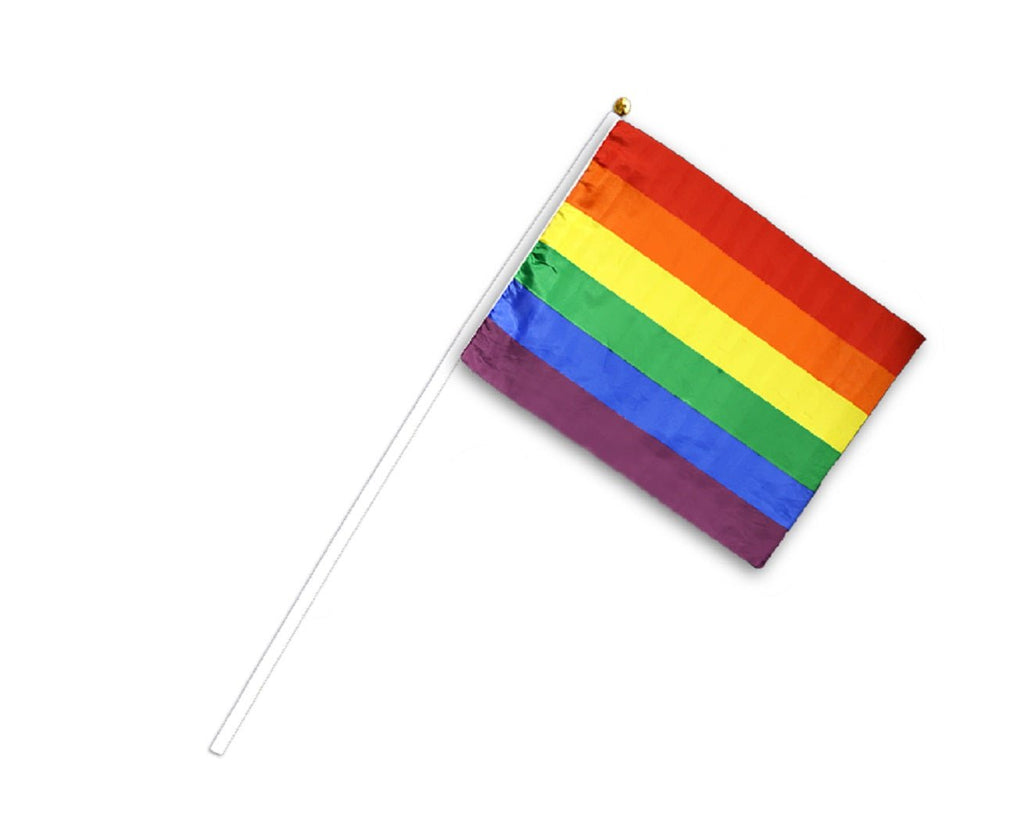 10 Pack Small Rainbow Flags on a Stick The Awareness Company