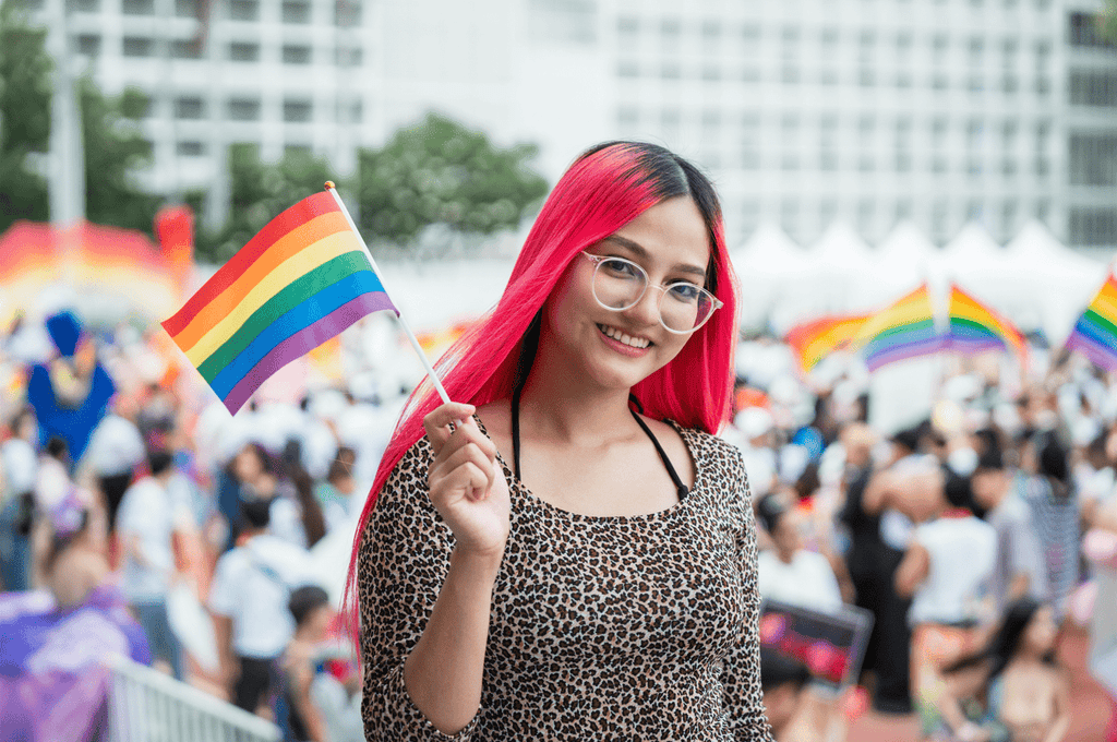 Large Rainbow Flags on a Stick The Awareness Company
