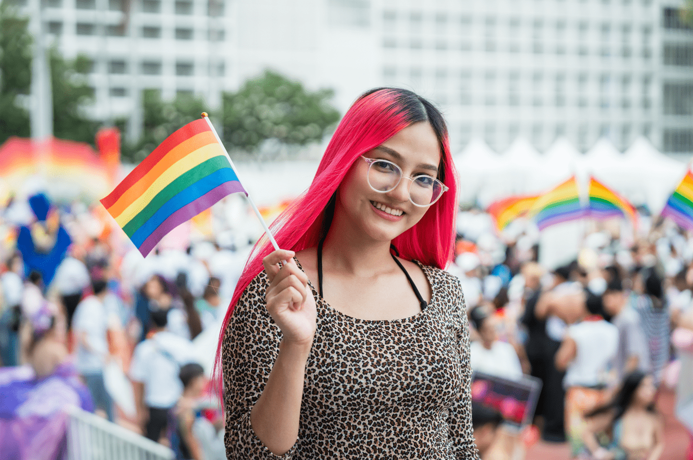 Large Rainbow Flags on a Stick The Awareness Company