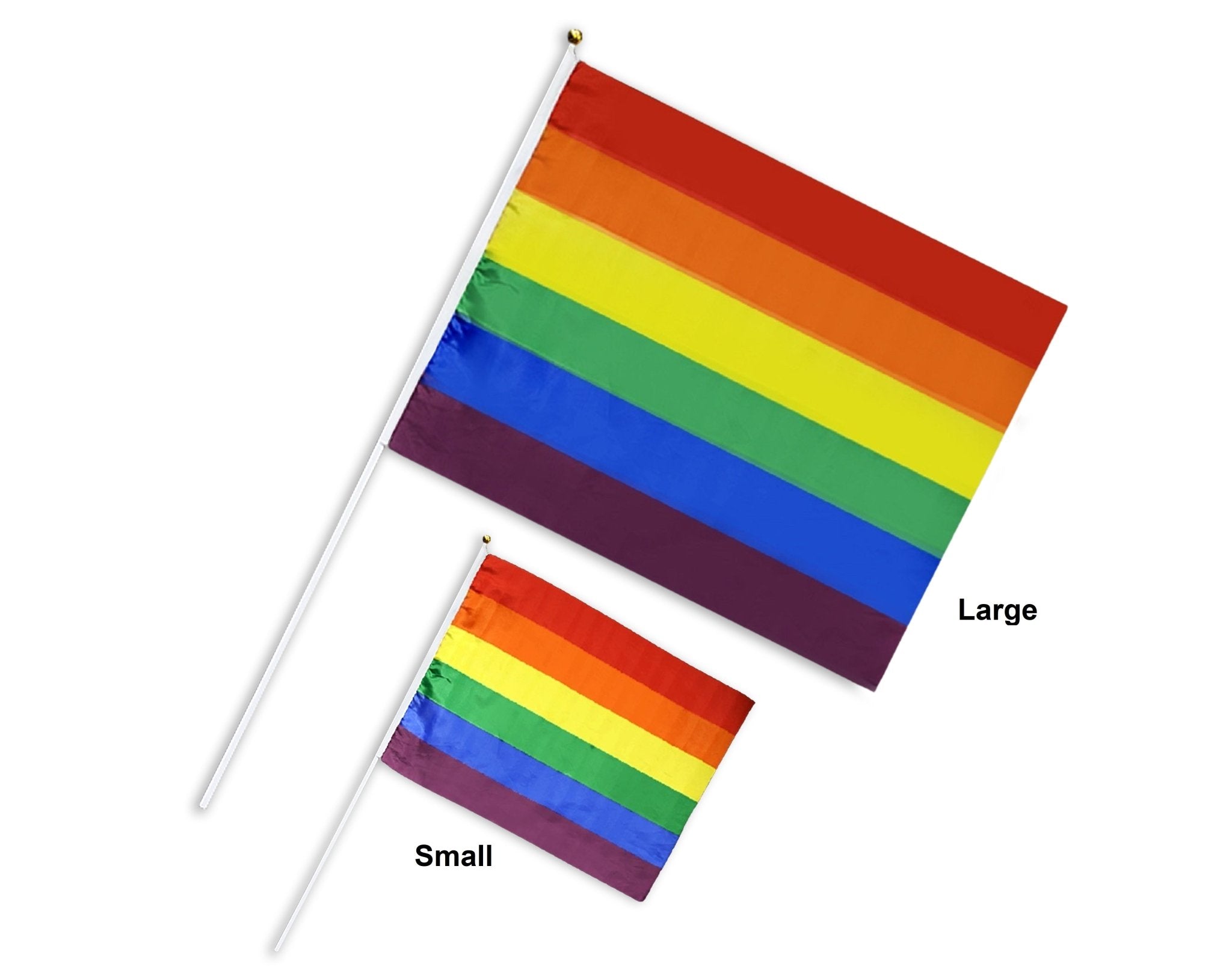 10 Pack Large Rainbow Flags on a Stick The Awareness Company