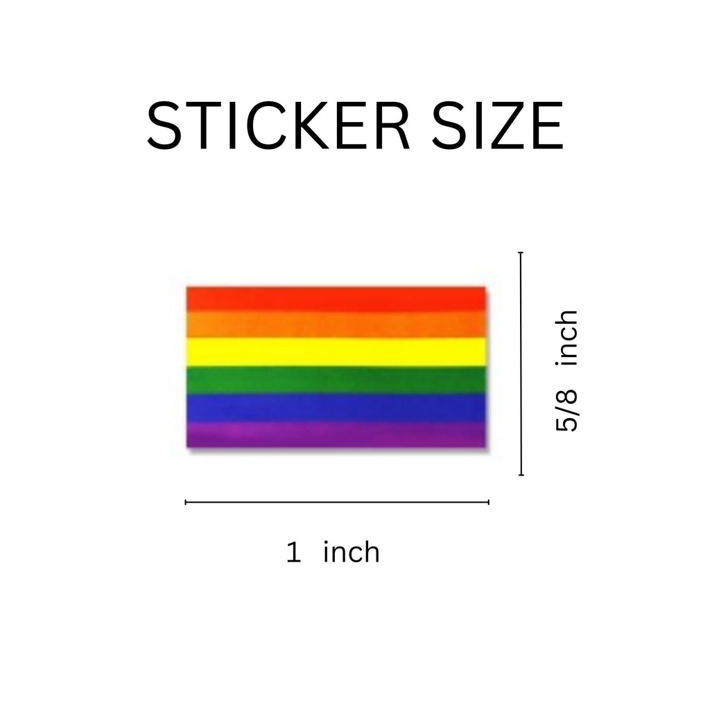 Small Rectangle Rainbow Flag Stickers (250 per Roll) The Awareness Company