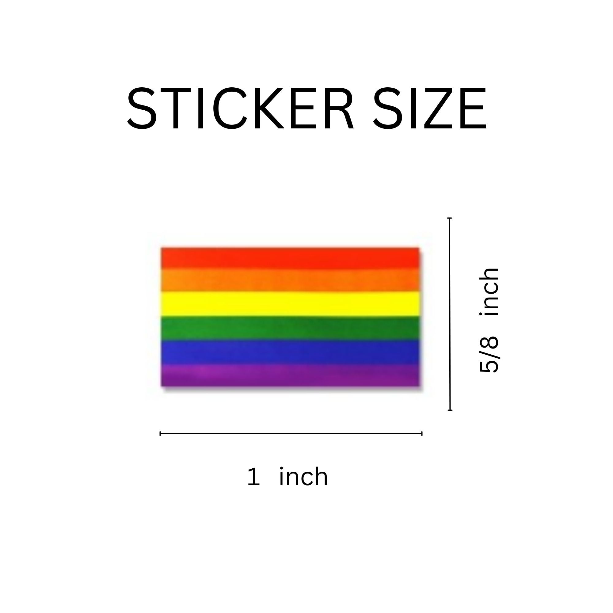 Small Rectangle Rainbow Flag Stickers (250 per Roll) The Awareness Company
