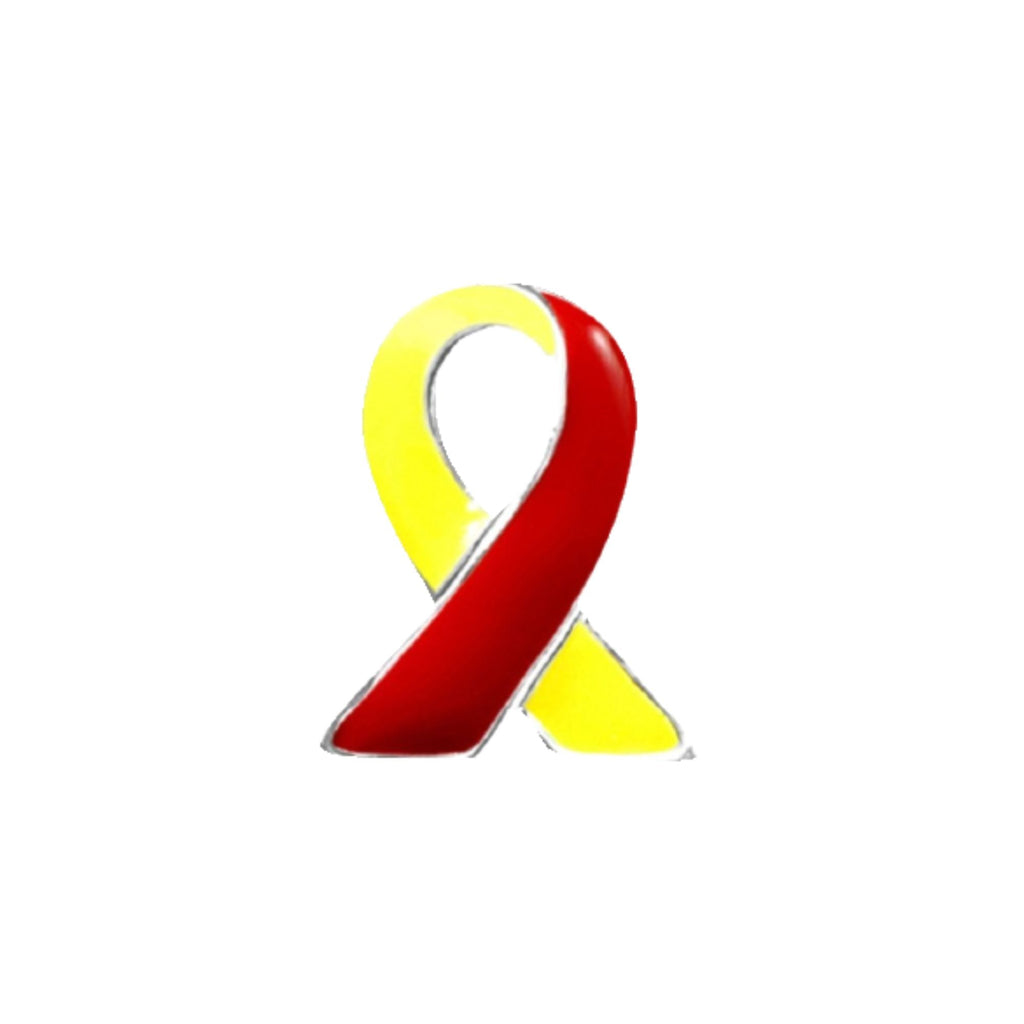 Small Red & Yellow Ribbon Lapel Pins The Awareness Company
