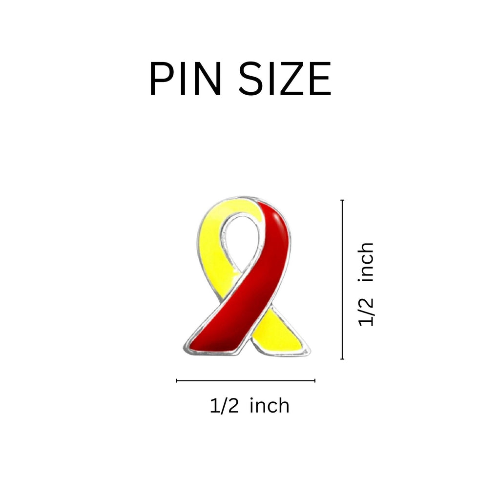 Small Red & Yellow Ribbon Lapel Pins The Awareness Company