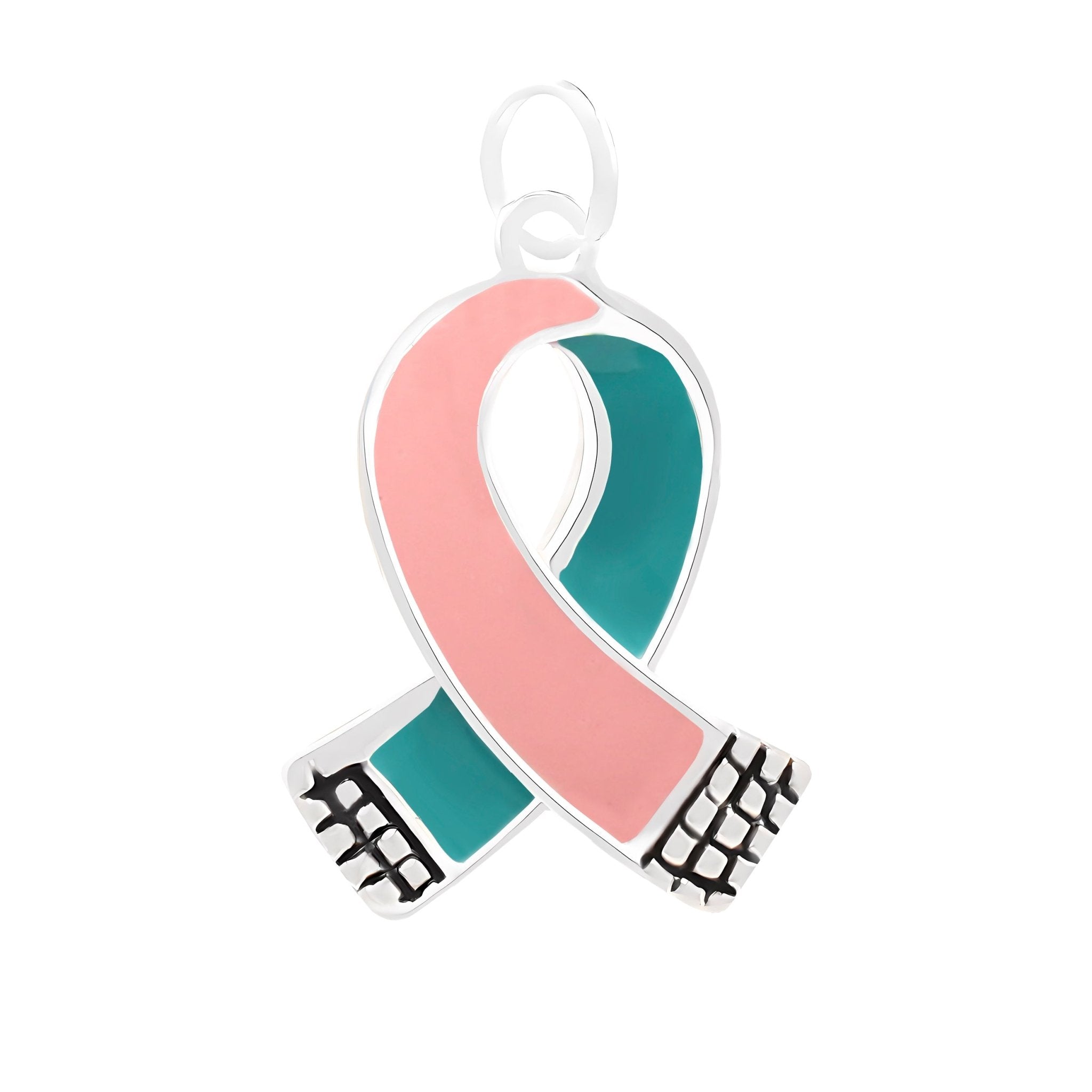 Small Size Pink & Teal Ribbon Charms The Awareness Company